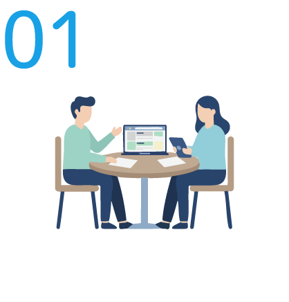 お問い合わせと打ち合わせのイラスト